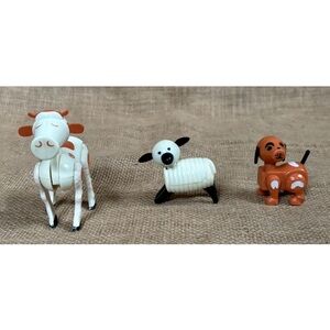 Vintage Fisher Price Little People Cow Sheep Lamb Dog Farm Animals Plastic